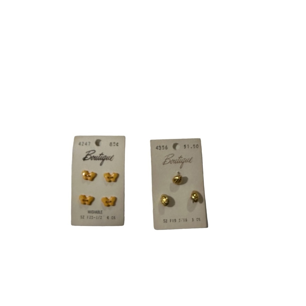 Vintage Mixed Boutique 3 Metal Ladybugs F19 7/16”& 4 Butterfly 1/2” Buttons NOS